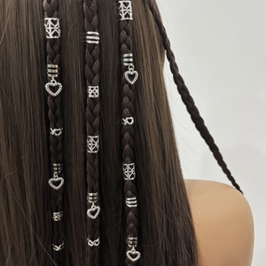 Metal Heart Hollow Out Dreadlock Hair Rings For Women DIY Braiding Hair Clips Accessories Golden Silver Plated Jewelry