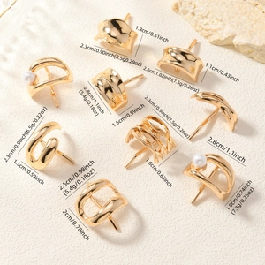 Elegant gold alloy hair hooks with pearls for ponytails, assorted geometric styles