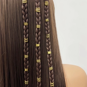 Accessoires de Bijoux de Cheveux Dreadlock en Métal d'Alliage Ajouré Anneaux de Tresse Or pour Femmes Coiffure