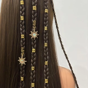 Bohemian Sun Flower Hair Rings For Braids Alloy Rhinestone Hair Charms Hollow Out Dreadlock Jewelry For Women Fashion Accessories