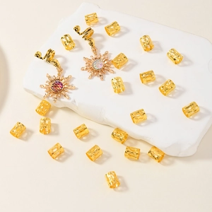 32pcs Bohemian gold metal hair rings set with sunflower pendants for braided hairstyles