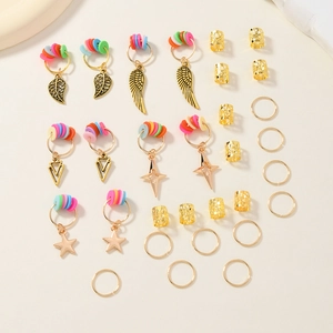 30er-Set Boho-Haarschmuck für Dreadlocks mit goldenen Anhängern und Perlen