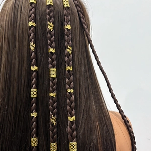 Anneaux de Cheveux Creux Dorés pour Dreadlocks Accessoires de Tresse Bricolage Bijoux de Cheveux en Métal pour Femmes et Filles