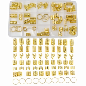 Accessoires de Cheveux Dreadlock en Alliage de Métal Ajouré Anneaux de Tresse en Spirale Pendentifs pour Femmes Hommes