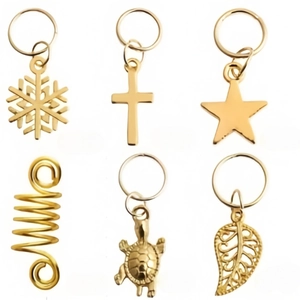 256pcs golden dreadlock hair accessories set with snowflake and leaf charms