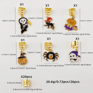 Lot de 26 breloques d'Halloween avec citrouilles et fantômes pour bijoux et anneaux de cheveux