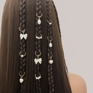 Anelli per Trecce in Metallo Dorato in Stile Etnico Con Ciondoli a Farfalla a Cuore Con Fiocco di Künstliche Perle Accessori per la Decorazione dei Capelli per il Dreadlock da Donna