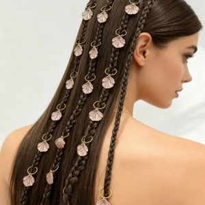 Shell Braid Hair Rings Dreadlock Accessories DIY Shell Pendant Hair Jewelry Personalized Hair Clips For Women Girls