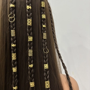 Anneaux de Cheveux Dreadlock Or pour Tresses Poignets de Cheveux en Métal Creux Clips de Tressage en Spirale Accessoires Bijoux Femme