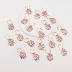 Set of 20 shell hair rings with gold metal loops for DIY braided hairstyles