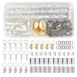 Alloy Shell Leaf Star Cross Dreadlock Jewelry Braid Rings Hollow Hair Cuffs Bohemian Braid Accessories Women Hair Decoration