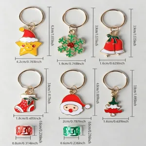 Set de breloques de Noël pour cheveux avec tailles pour étoiles et sapins
