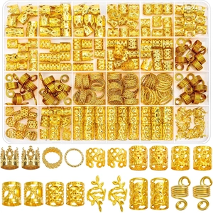 Bijoux de Cheveux en Alliage de Métal Anneaux pour Tresses Pendentifs en Forme de Feuille Décorations Creuses pour Femmes Hommes Tresses