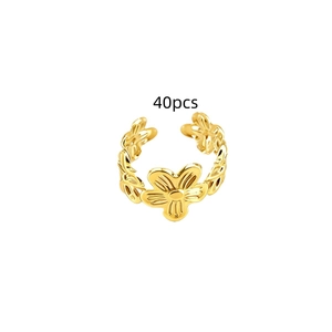Detail of 40pcs golden flower open braid rings for DIY hair accessories and dreadlocks