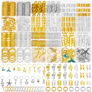 Alloy Braid Jewelry Gold Silver Dreadlock Accessories Metal Hair Rings Pendants Starfish Shell Butterfly Cross DIY Styling Accessory