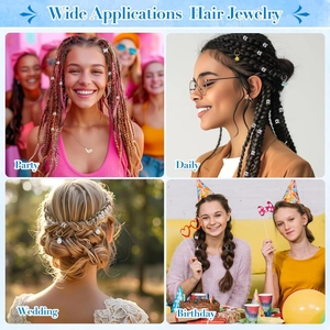 255PCS Dreadlock jewelry set with alloy hair rings and pendants for party and wedding styles