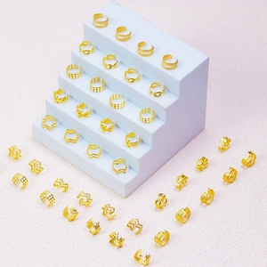 100pcs gold plated hollow dreadlock hair rings and DIY braid jewelry set accessories