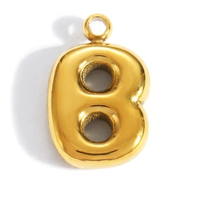 Ciondolo minimalista lettera B in acciaio inossidabile placcato oro 18K finitura 3D