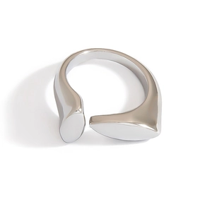 Minimalistischer offener Ring aus poliertem Edelstahl mit 18K Vergoldung in Silber