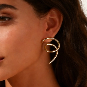 Minimalist Stainless Steel Spiral Hoop Earrings For Women Waterproof Hypoallergenic Fashion Electroplated Geometric Jewelry Ear Accessory