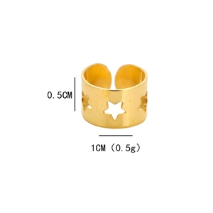 Minimalist hollow gold star metal hair ring accessory 1cm diameter 0.5cm width jewelry