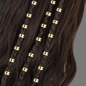 Luxury Alloy Metal Star Hollow Braid Rings Dreadlock Hair Cuffs Adjustable Hair Accessory For Braiding DIY Styling Women Men
