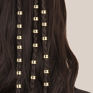Golden star hollow hair rings for braids and dreadlock hair accessories decoration