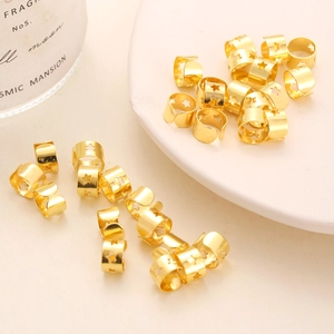 Gold star cutout metal hair rings for braids and DIY jewelry hair accessories styling