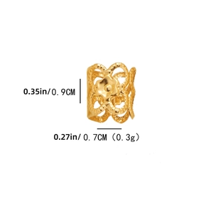 Hollow flower gold hair rings for dreadlocks, size 0.9x0.7cm, lightweight DIY accessories
