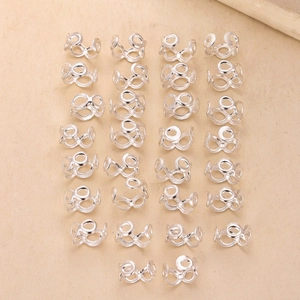 Bulk set of silver minimalist metal hair clips for DIY braids and jewelry accessories