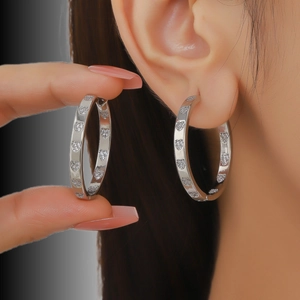 Trendy Heart Hoop Earrings Copper Gold Silver Plated Zirconia Pave Earrings For Women Romantic Dating Accessories Jewelry