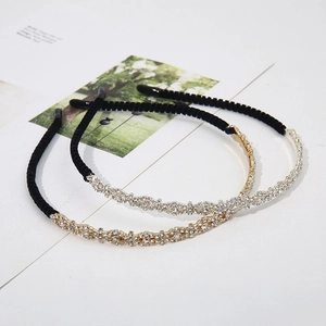 Elegant Rhinestone Wavy Headband Vintage Alloy Crystal Hairband For Women Fashion Hair Accessories Wedding Party Daily Jewelry