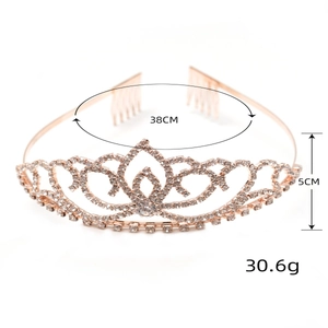 Elegant Rhinestone Crown Tiara For Kids Bridal Heart Shape Alloy Princess Headband Wedding Party Birthday Hair Accessories