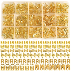 Set Gioielli per Dreadlock in Lega Accessori per Capelli Traforati Polsini in Metallo Anelli per Treccia Foglia Croce Decorazione per Donna Styling Festa
