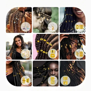 Set da 225 pezzi di anelli e ciondoli oro e argento per treccine e dreadlock