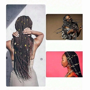 Set di 225 accessori per capelli dorati per trecce con ciondoli e polsini per dreadlocks