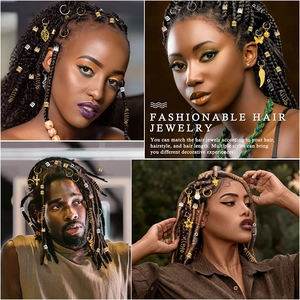 294pcs gold and silver dreadlock jewelry set with various alloy charms for hair braiding