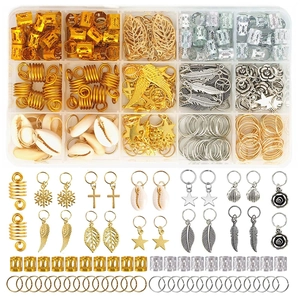Alloy Shell Braid Hair Jewelry Accessories For Women Girls Gold Silver Dreadlock Charms Rings Coils Pendants For DIY Braid