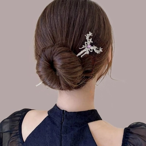 Vintage Alloy Rhinestone Butterfly Hair Stick Elegant Chinese Style Hair Fork For Women Wedding Banquet Party Jewelry