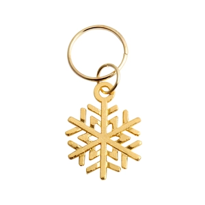Golden snowflake charm with metallic finish for DIY jewelry and dreadlock hair accessories