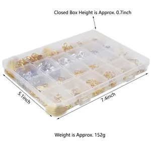 200pcs DIY dreadlock accessory set with metal rings and pendants in a storage box