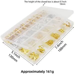 DIY dreadlock jewelry kit box showing 188x130x18mm dimensions and various metal charms
