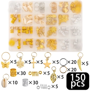 Braid Rings Pendants Collection For Dreadlocks DIY Hair Jewelry Making Alloy Metal Shell Cross Star Leaf Charms Gold Silver Hair Decor Accessories