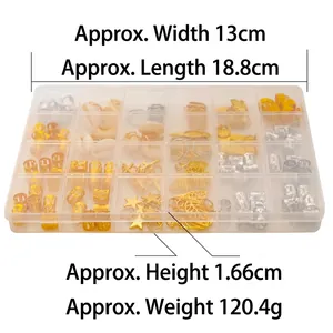 150pcs DIY hair braid rings set with gold and silver alloy charms in a storage box