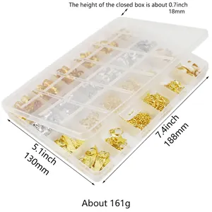 220pcs DIY dreadlock hair jewelry kit with metal charms in a clear organizer box