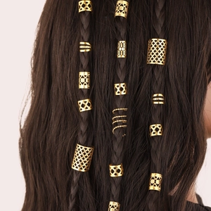 Set van 90 gouden holle haarringen en manchetten voor DIY dreadlock accessoires