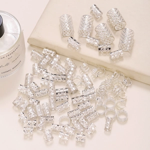 90 stuks zilveren holle haarringen voor dreadlocks, DIY sieradenaccessoires op een steen