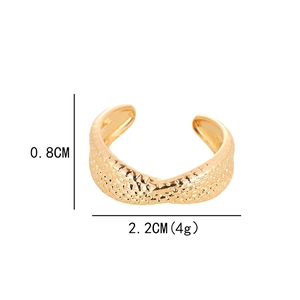 Minimalist gold plated cross ring with snake texture and dimensions 2.2cm
