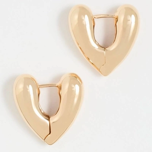 Orecchini a Cerchio a Cuore in Rame Minimalisti per Donna Orecchini Oro Argento Lucido Geometrico Con Perno in Acciaio Inossidabile
