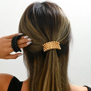Elastico per Capelli in Metallo Quadrato Geometrico a Forma di U Minimalista Supporto per Coda di Cavallo Accessori Donna
